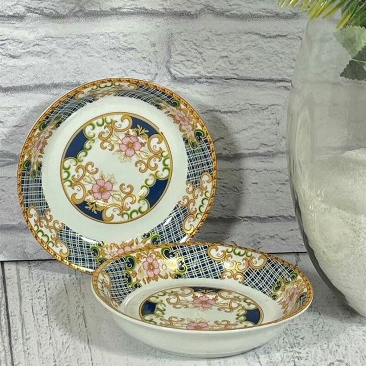 نعلبکی  چینی بنفشه سورمه ایی و فیروزه ایی اصفهان